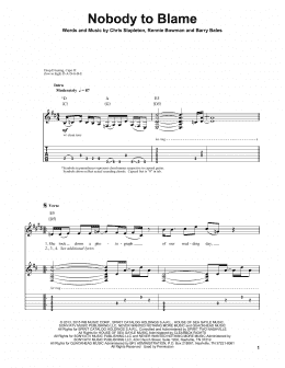 page one of Nobody To Blame (Guitar Tab (Single Guitar))