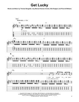 page one of Get Lucky (Guitar Tab (Single Guitar))