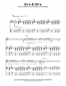 page one of Ex's & Oh's (Guitar Tab (Single Guitar))