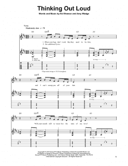 page one of Thinking Out Loud (Guitar Tab (Single Guitar))