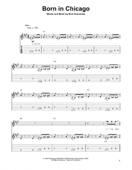 page one of Born In Chicago (Guitar Tab (Single Guitar))