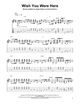 page one of Wish You Were Here (Guitar Tab (Single Guitar))