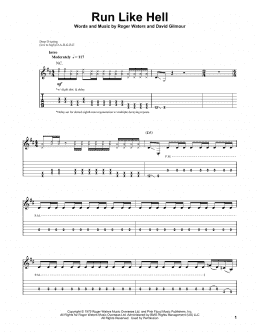 page one of Run Like Hell (Guitar Tab (Single Guitar))