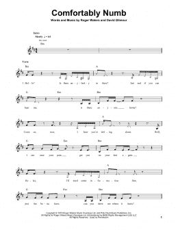 page one of Comfortably Numb (Guitar Tab (Single Guitar))