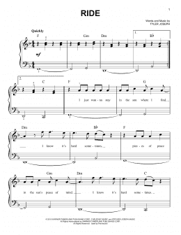 page one of Ride (Easy Piano)