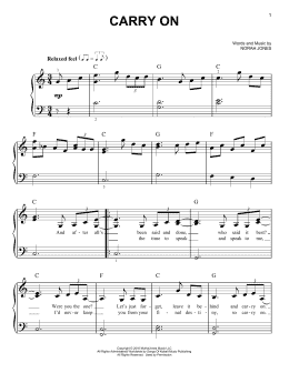 page one of Carry On (Easy Piano)
