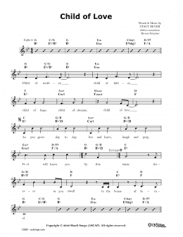 page one of Child of Love (Lead Sheet / Fake Book)
