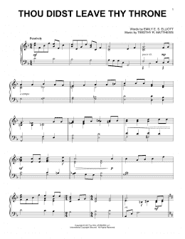 page one of Thou Didst Leave Thy Throne (Piano Solo)
