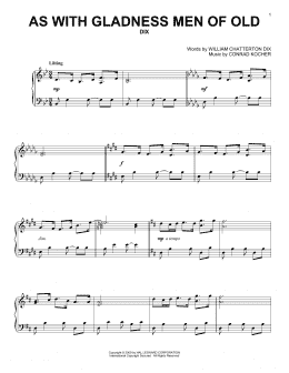 page one of As With Gladness Men Of Old (Piano Solo)