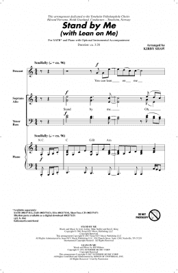 page one of Stand By Me (with "Lean On Me") (SATB Choir)