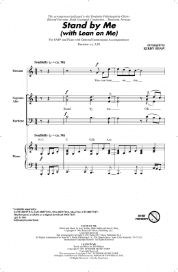 page one of Stand By Me (with "Lean On Me") (SAB Choir)