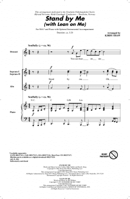 page one of Stand By Me (with "Lean On Me") (SSA Choir)