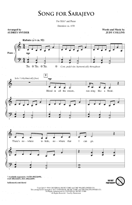 page one of Song For Sarajevo (SSA Choir)