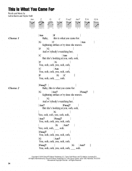 page one of This Is What You Came For (feat. Rihanna) (Guitar Chords/Lyrics)