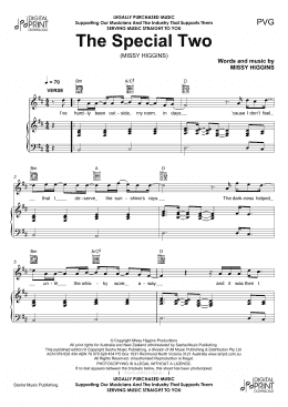 page one of Special Two (Piano, Vocal & Guitar Chords (Right-Hand Melody))