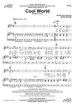 page one of Cool World (Piano, Vocal & Guitar Chords (Right-Hand Melody))