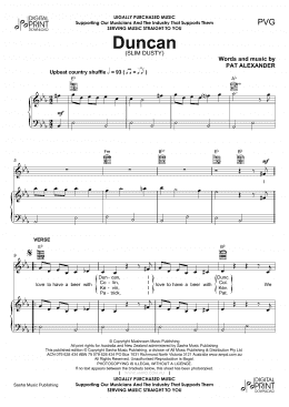 page one of Duncan (Piano, Vocal & Guitar Chords (Right-Hand Melody))