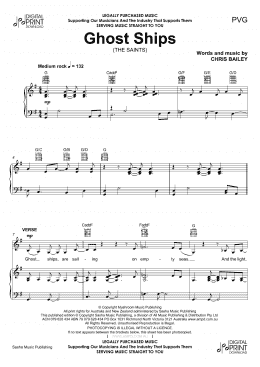 page one of Ghost Ships (Piano, Vocal & Guitar Chords (Right-Hand Melody))