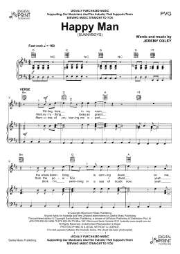 page one of Happy Man (Piano, Vocal & Guitar Chords (Right-Hand Melody))