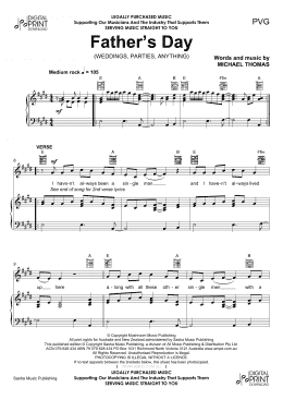 page one of Father's Day (Piano, Vocal & Guitar Chords (Right-Hand Melody))