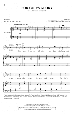 page one of For God's Glory (SATB Choir)