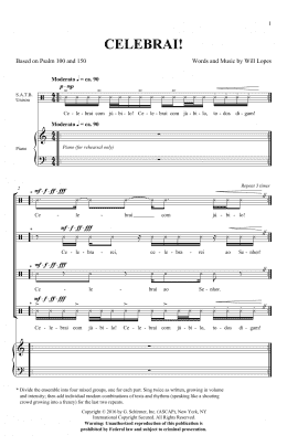 page one of Celebrai (SATB Choir)
