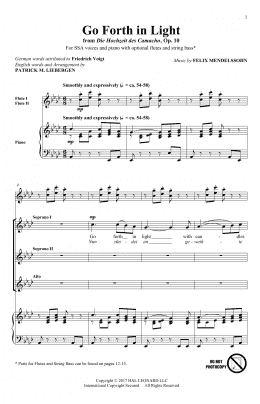 page one of Go Forth In Light! (SSA Choir)