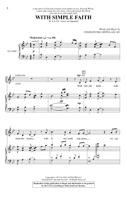 page one of With Simple Faith (SATB Choir)
