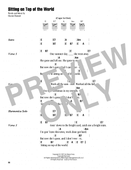 page one of Sitting On Top Of The World (Guitar Chords/Lyrics)