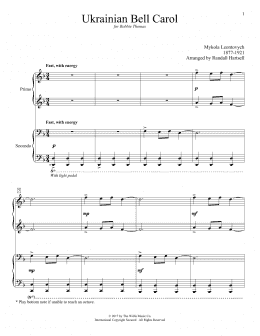 page one of Ukrainian Bell Carol (Piano Duet)