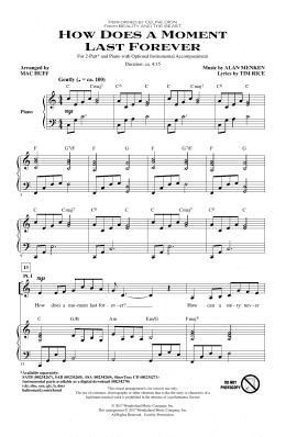 page one of How Does A Moment Last Forever (from Beauty And The Beast) (arr. Mac Huff) (2-Part Choir)