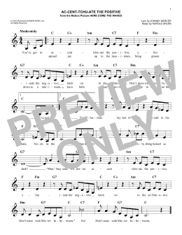 page one of Ac-cent-tchu-ate The Positive (Lead Sheet / Fake Book)
