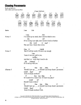 page one of Chasing Pavements (Guitar Chords/Lyrics)