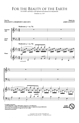 page one of For The Beauty Of The Earth (SATB Choir)