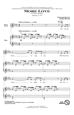 page one of More Love (2-Part Choir)