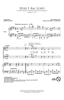 page one of Here I Am, Lord (SATB Choir)