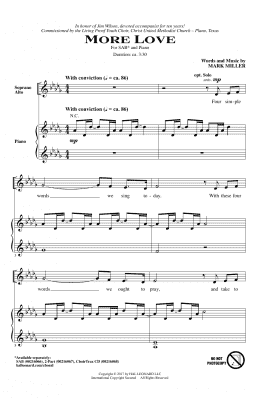 page one of More Love (SAB Choir)