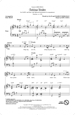 page one of Christmas Mem'ries (arr. Mac Huff) (SATB Choir)