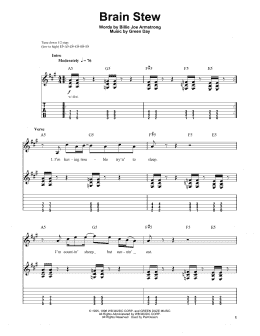 page one of Brain Stew (Guitar Tab (Single Guitar))