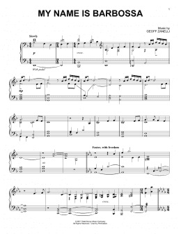 page one of My Name Is Barbossa (Piano Solo)