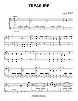 page one of Treasure (Piano Solo)