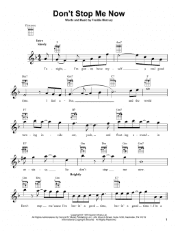 page one of Don't Stop Me Now (Ukulele)