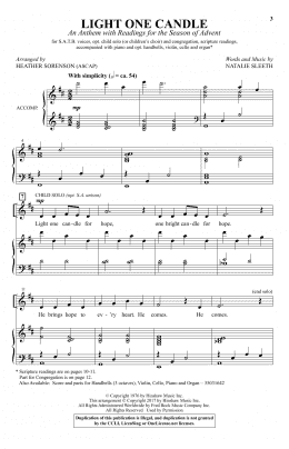 page one of Light One Candle (SATB Choir)