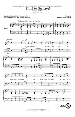 page one of Trust In The Lord (SATB Choir)