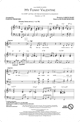 page one of My Funny Valentine (SATB Choir)