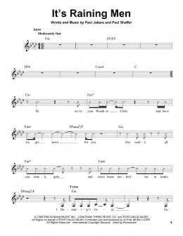 page one of It's Raining Men (Pro Vocal)