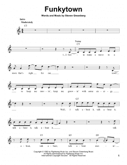 page one of Funkytown (Pro Vocal)