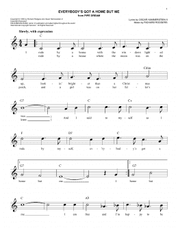 page one of Everybody's Got A Home But Me (Easy Lead Sheet / Fake Book)