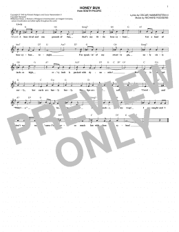 page one of Honey Bun (Lead Sheet / Fake Book)