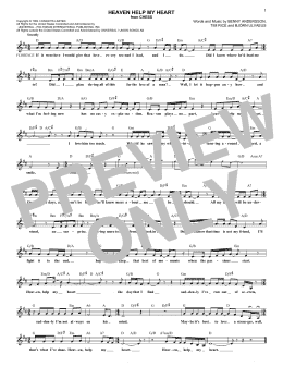page one of Heaven Help My Heart (from Chess) (Lead Sheet / Fake Book)
